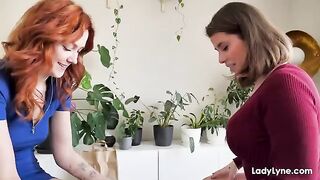 A man supports his girlfriend in the most intimate way possible