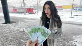 A girl is ready to fulfill any desire for money