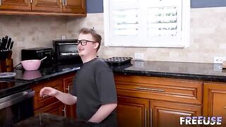It's not easy to get off a dick, but this blonde babe manages on the couch