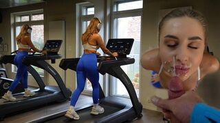 Getting protein in the gym is easier than ever with a stunning blonde babe