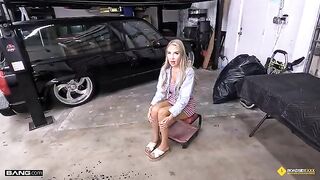 In the workshop, you can pay with your pussy, blonde style