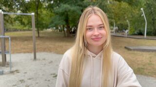 After a walk, the girl warms up with sex in a steamy Russian scene