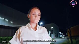 The pretty waitress got a penis in her pussy