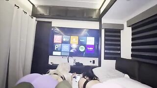 A hot stepsister invited a friend to fuck with my wife and me