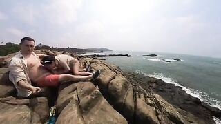 A girl gets fucked outdoors for being too horny
