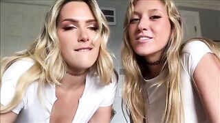 Two girls share the same dick in an intense threesome