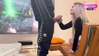 A hot blonde never gets tired of her stepbrother’s cock