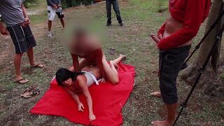 Beach picnic turned into a wild orgy with hardcore fucking