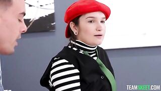A girl with a tattoo got fucked in her ass