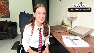 A girl agreed to do her homework in a special way
