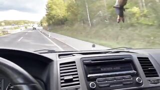 A girl is fucking with her stepbrother in the car, a very hot scene