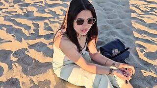 An empty beach isn’t exactly the place for intimacy, but the passion doesn’t stop