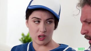 An old man fucked a young girl in her tight pussy