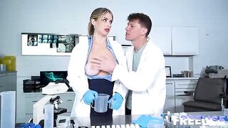 The girl in the submissive position is fucking roughly