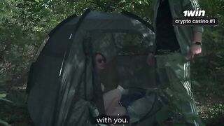 The stepson shared a tent with his stepmom during the trip