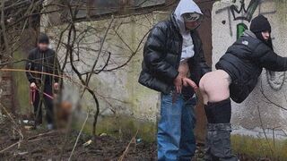 A passionate girl was caught in public and couldn’t resist, as it was a risky spot