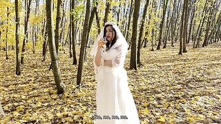 A white dress can be removed, but the cock must be taken now