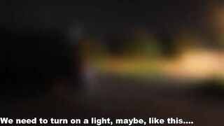 A woman has sex with three men in the car and gets cum on her face