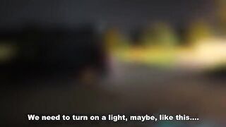 A woman has sex with three men in the car and gets cum on her face