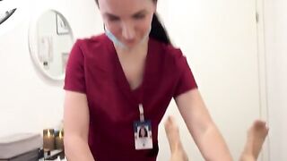 Pre-wax massage with a hot nurse and a happy end