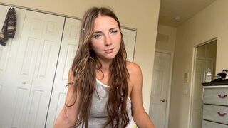 The girl is ready to remove her clothes faster than you can blink