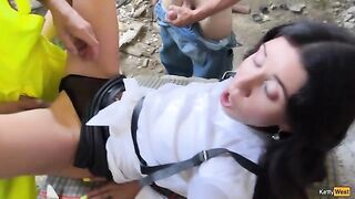 A dick is dancing the lambada on the tongue, the person is pure joy