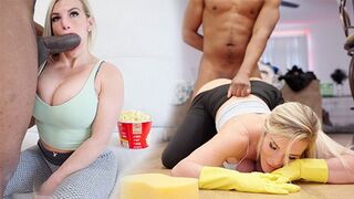 She gets her pussy smashed by a huge black cock