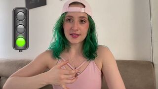 A girl was horny and played with a dildo, showcasing her skills