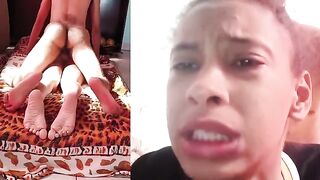 A cute girl has anal sex and moans with pleasure hard