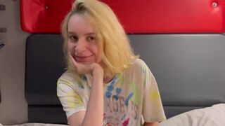 A beautiful Russian babe gets wet and fucked in public train