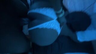 Ebony couple fucking in doggy, he’s shooting his cum on her ass in HD