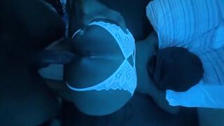 Ebony couple fucking in doggy, he’s shooting his cum on her ass in HD