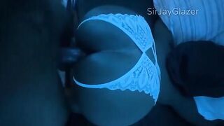 Ebony couple fucking in doggy, he’s shooting his cum on her ass in HD