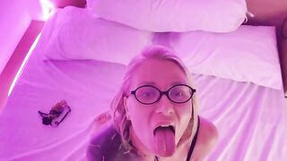 A sweet drop of semen on the girl’s face