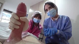 Two hot nurses checked my dick in the hospital