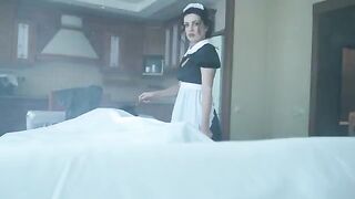 A sexy maid is haunted by a ghost on Halloween night