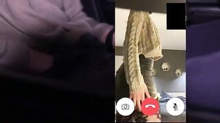 The husband receives a video call from his wife with someone unexpected