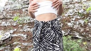 Help the brunette find her way? No problem, take off your panties and squirt for a stranger