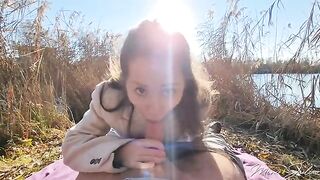 Petite teen Mini Julia gets fucked outdoors by a stranger - Poreo