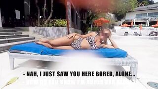 Pick-up at the pool - I got my cock in front of her face