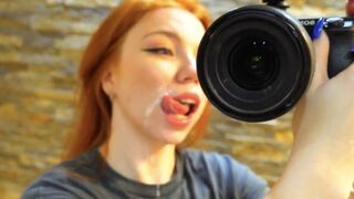 An extreme deepthroat blowjob with a messy, passionate twist