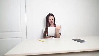 A student got a dick drawing and cumshot on her pussy by a teacher