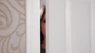 A girl almost gets caught at the spa for a massage with Lana Rhoades