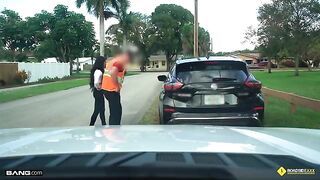 A cute girl got help from the mechanic and had sex with him